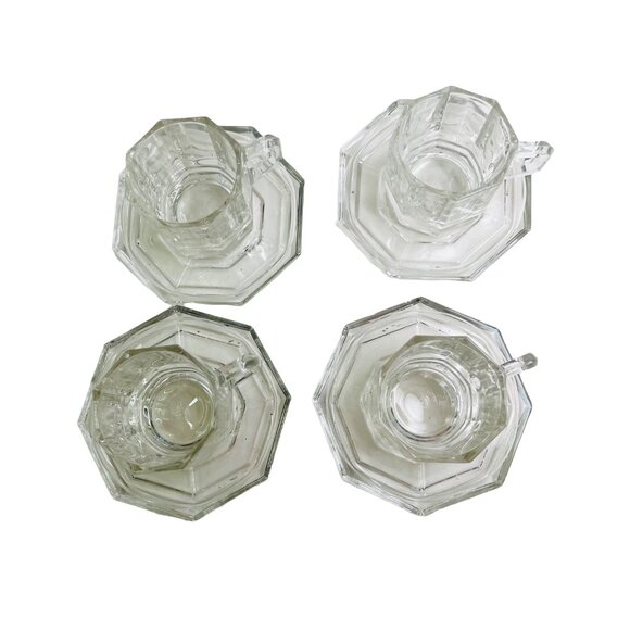 Vintage Crown Corning Tempered Demitasse Cup / Saucer Italy 1984 Set of 4 Boxed - Picture 7 of 8